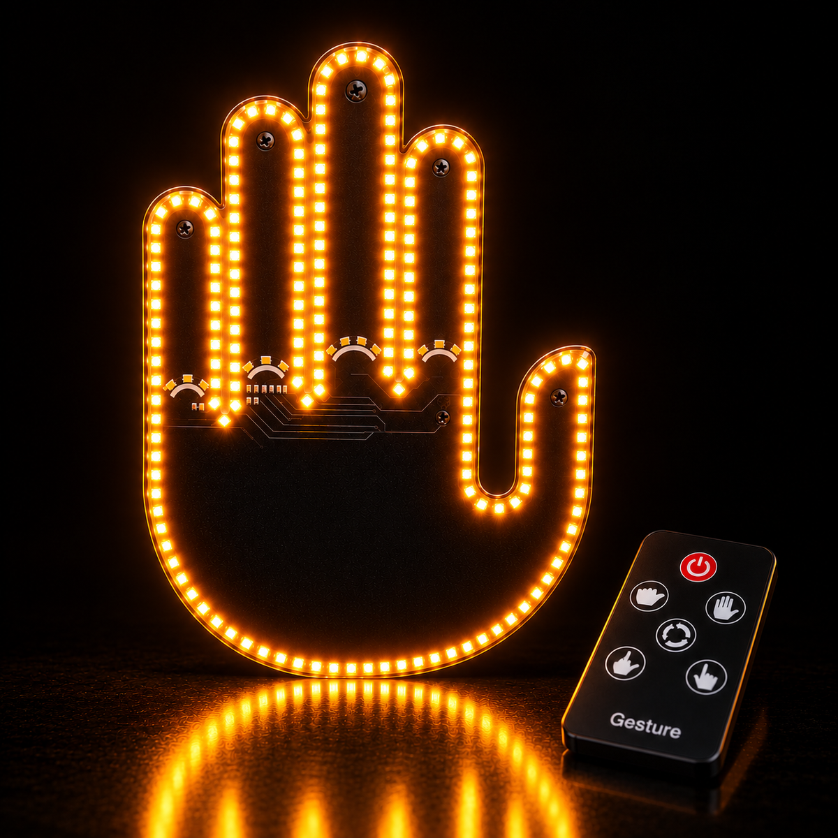 Clakzi – Main LED gestuelle pour voiture avec télécommande
